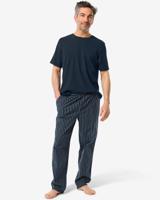 HEMA Heren Pyjamabroek Met Ruiten Poplin Katoen Donkerblauw (donkerblauw) - thumbnail