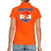 Holland met oranje leeuw oranje poloshirt Holland / Nederland supporter EK/ WK voor dames - thumbnail