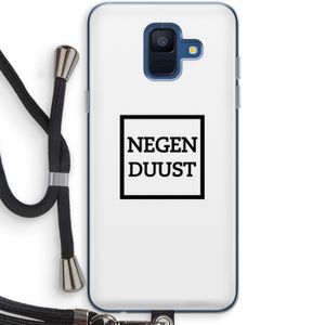 Negenduust vierkant: Samsung Galaxy A6 (2018) Transparant Hoesje met koord