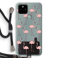 Anything Flamingoes: Pixel 5 Transparant Hoesje met koord