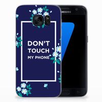 Samsung Galaxy S7 Silicone-hoesje Flowers Blue DTMP