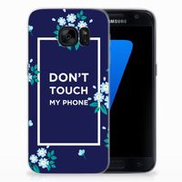 Samsung Galaxy S7 Silicone-hoesje Flowers Blue DTMP - thumbnail