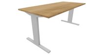 Recht bureau - 160 x 80 cm. - Alu - Toscaans noten