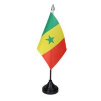 Vlag Senegal tafelvlaggetjes - 1x stuks - 10 x 15 cm vlag - met zwarte standaard