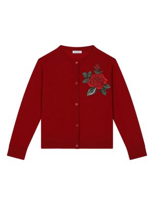 Dolce & Gabbana Kids cardigan à col ras-de-cou - Rouge