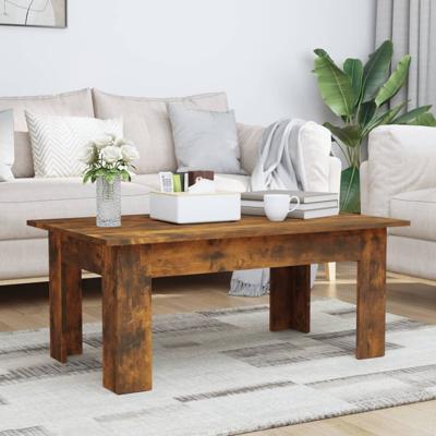 Salontafel 100x60x42 cm bewerkt hout gerookt eikenkleurig