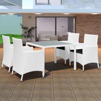 5-delige Tuinset poly rattan crèmewit