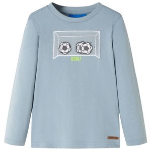 Kindershirt met lange mouwen doelprint 104 lichtblauw