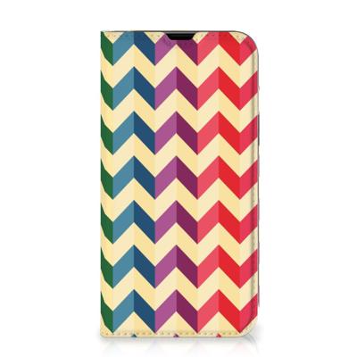 iPhone 13 | Hoesje met Magneet | Zigzag Multi Color iPhone 13 | Hoesje met Magneet | Zigzag Multi Color