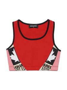 DSQUARED2 KIDS débardeur crop à logo imprimé - Rouge