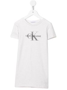 Calvin Klein Kids robe à logo imprimé - Tons neutres