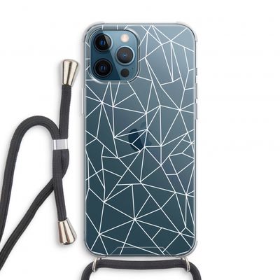 Geometrische lijnen wit: iPhone 12 Pro Transparant Hoesje met koord