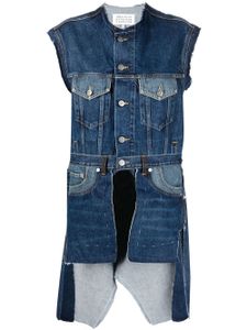 Maison Margiela débardeur mi-long en jean à design asymétrique - Bleu