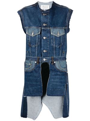 Maison Margiela débardeur mi-long en jean à design asymétrique - Bleu