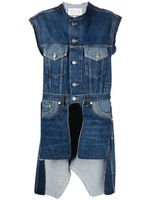 Maison Margiela débardeur mi-long en jean à design asymétrique - Bleu
