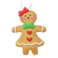 Kersthanger - gingerbread peperkoek vrouwtje -1x st- kunststof - 11 cm   -