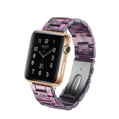 Eenvoudige mode hars horlogebandje voor Apple Watch serie & 40mm & serie 3 & 2 & 1 38mm (paars)