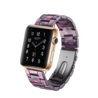 Eenvoudige mode hars horlogebandje voor Apple Watch serie & 40mm & serie 3 & 2 & 1 38mm (paars)