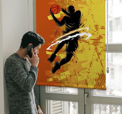 Basketbal speler rolgordijn