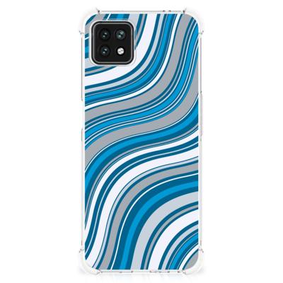 OPPO A53 5G | A73 5G Doorzichtige Silicone Hoesje Waves Blue OPPO A53 5G | A73 5G Doorzichtige Silicone Hoesje Waves Blue