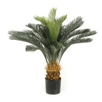 Kantoor kunstplant groene Cycas revoluta/vredespalm 90 cm in pot - thumbnail