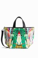 Middelgrote shopper met print - GREEN - U