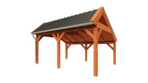Tijdelijk 15% korting | Trendhout Kapschuur De Stee 500x425 cm- Kapschuurdak- Onbehandeld lariks Douglas hout- Trendhout
