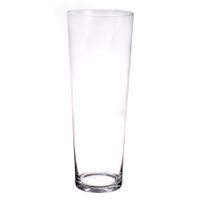 Conische glazen vaas/vazen rond helder glas 40 cm   -