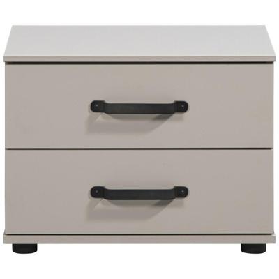 2e Halve Prijs Leen Bakker - Nachtkastje Dex - Kiezel - 40x52x38 Cm - Spaanplaat - Grijs#Taupe