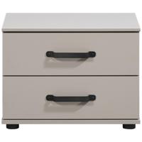 2e Halve Prijs Leen Bakker - Nachtkastje Dex - Kiezel - 40x52x38 Cm - Spaanplaat - Grijs#Taupe