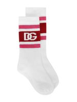 Dolce & Gabbana Kids chaussettes en coton stretch à logo imprimé - Blanc