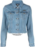 GCDS veste crop en jean à plaque logo - Bleu