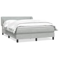 Boxspring met matras fluweel lichtgrijs 140x210 cm