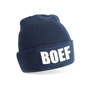 Boef muts/beanie onesize  unisex - navy One size  -