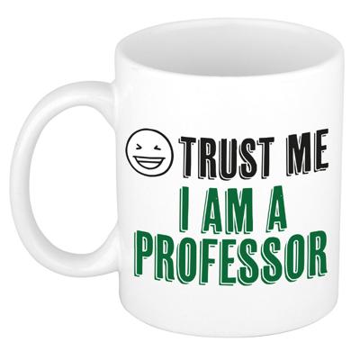 Cadeau koffie/thee mok - trust me I am a professor - groen - keramiek - 300 ml