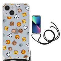 Doorzichtige Silicone Hoesje voor iPhone 14 Dieren Emojis - thumbnail