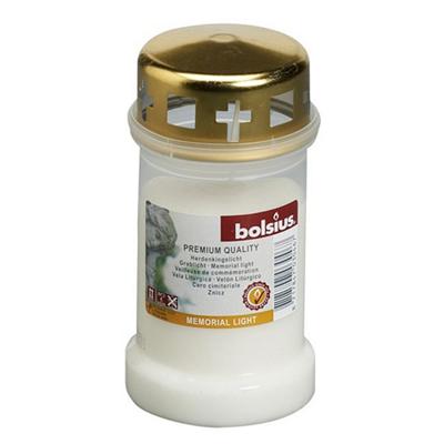 Bolsius herdenkingslicht det deksel crème/goud 12 stuks