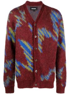 Ahluwalia cardigan Ongoye en maille intarsia - Rouge