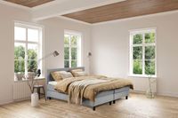 Beddenleeuw Boxspring Bed Isabella - 180x220 - Incl. Pocketmatras + Hoofdbord - Zilvergrijs