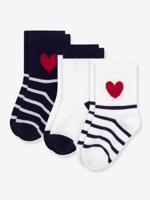 Set van 3 paar sokken baby marineblauw