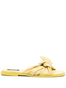 MSGM chaussons en cuir à détail de nœud - Jaune