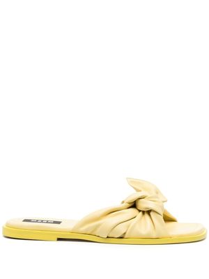 MSGM sandales en cuir à bride nouée - Jaune