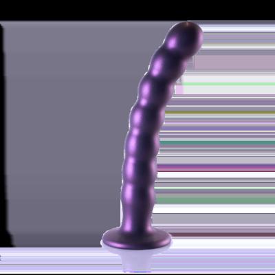 Ouch! by Shots Gekralde Silicone G-Spot Dildo - 8'' / 20,5 cm - Metallic Paars