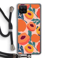Perzik: Samsung Galaxy A12 Transparant Hoesje met koord