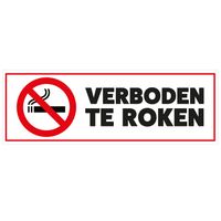 Set van 4x stuks sticker verboden te roken 6.5 x 19.6 cm rechthoek