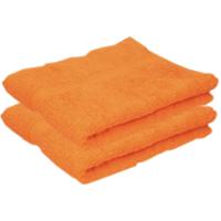 Towelcity Luxe badhanddoek - 2x - oranje - 50 x 90 cm - 550 grams - Badkamer textiel - Katoen