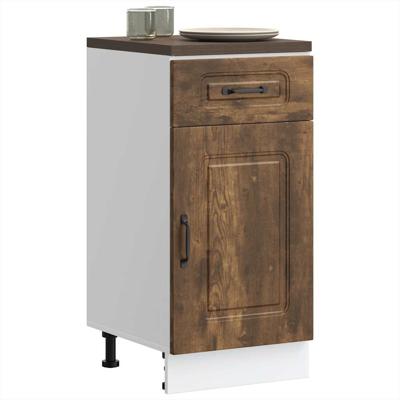 Keuken onderkast Kalmar bewerkt hout gerookt eikenkleurig