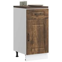Keuken onderkast Kalmar bewerkt hout gerookt eikenkleurig