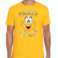 Foute party t-shirt voor heren - Emoji Party - geel - carnaval/themafeest - thumbnail