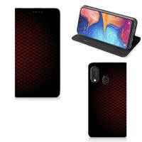 Samsung Galaxy A20e | Hoesje met Magneet | Geruit Rood